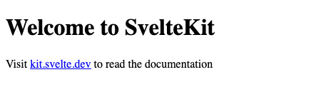 The welcome page for a default Svelte project The welcome page for a default Svelte project