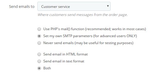 PrestaShop email settings PrestaShop email settings