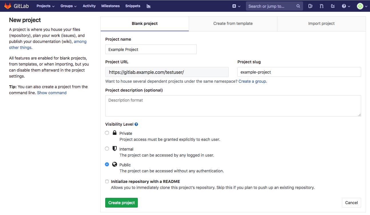 Fill out the required information to make a new project Fill out the required information to make a new project