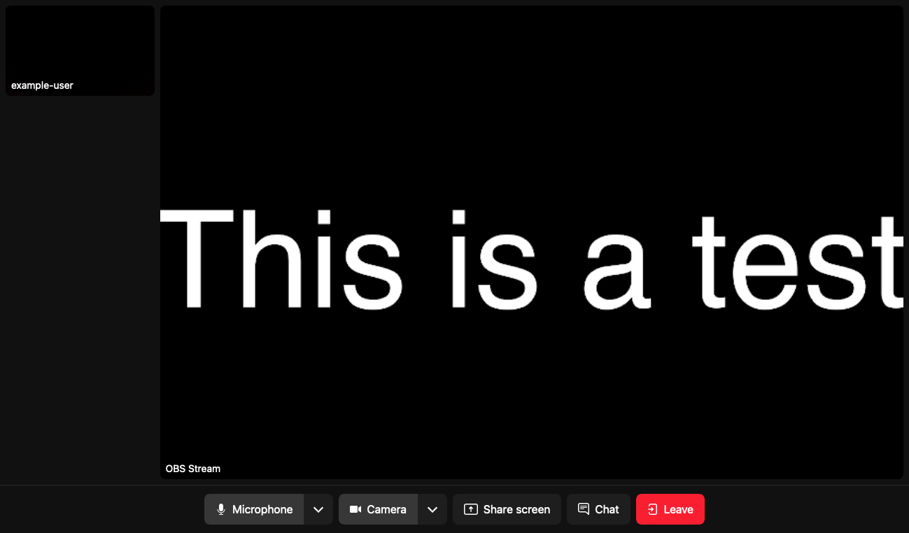 LiveKit Meet view of an OBS stream LiveKit Meet view of an OBS stream