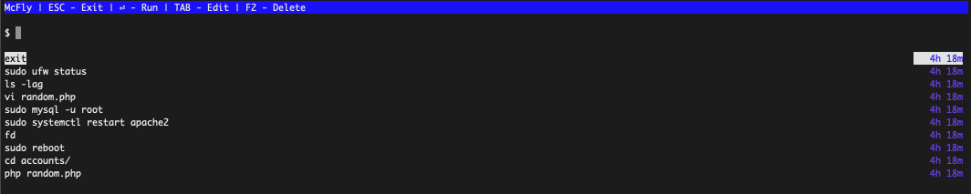 McFly interface with no starting search term McFly interface with no starting search term