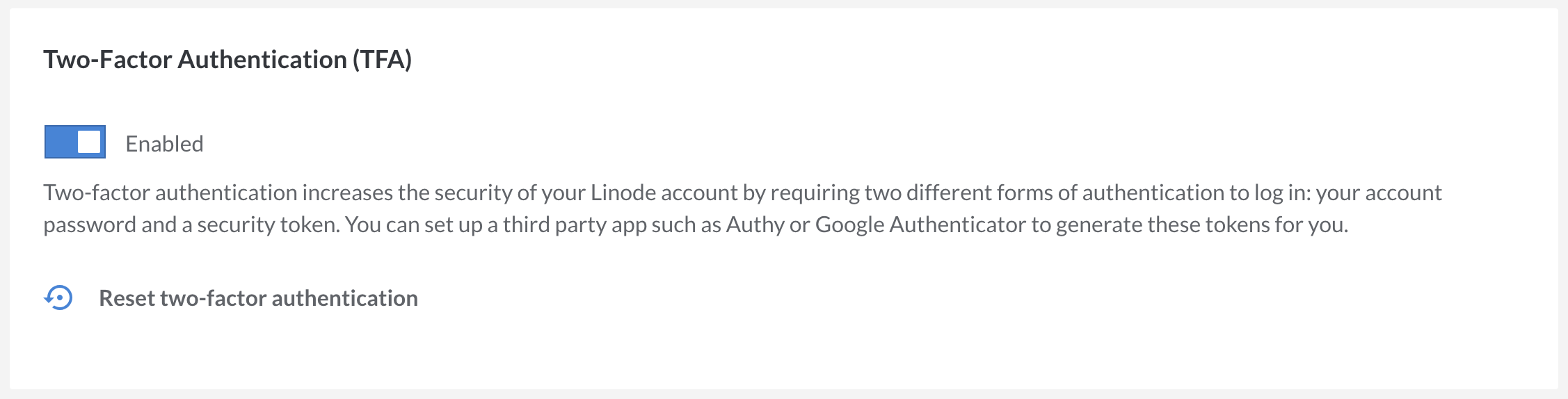 Reset two-factor authentication. Reset two-factor authentication.